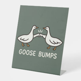 Funny Goose Bumps Cartoon | Fist Bump Geese Animal 台座サイン