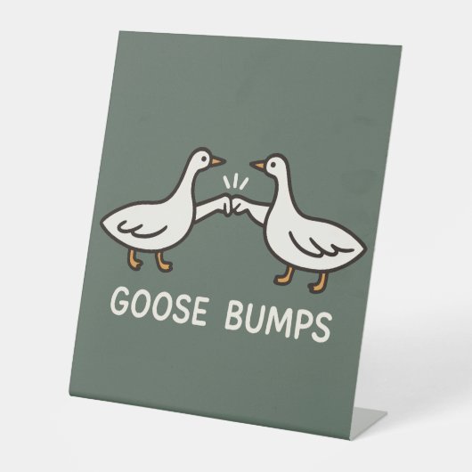 Funny Goose Bumps Cartoon | Fist Bump Geese Animal 台座サイン (正面)