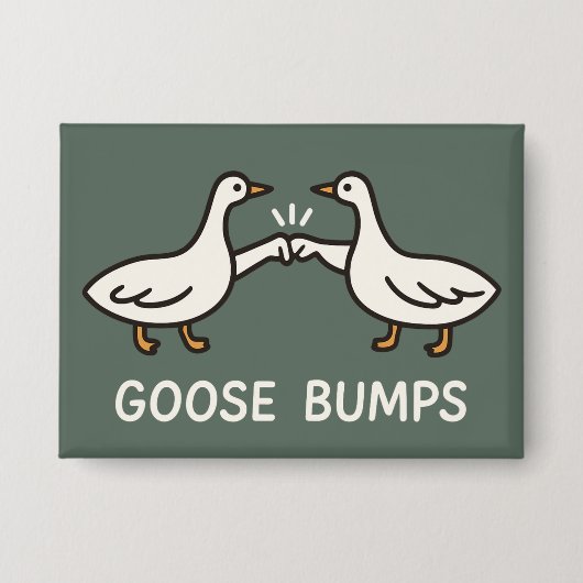 Funny Goose Bumps Cartoon | Fist Bump Geese Animal 缶バッジ (正面)