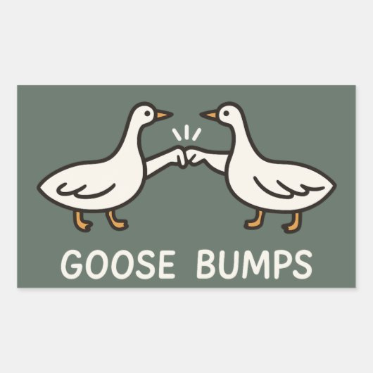 Funny Goose Bumps Cartoon | Fist Bump Geese Animal 長方形シール (正面)