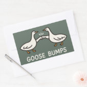 Funny Goose Bumps Cartoon | Fist Bump Geese Animal 長方形シール (封筒)