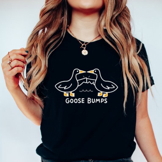 Funny Goose Bumps; Cartoon Geese Fist Bump Black Tシャツ