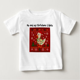 Funny Goose Christmas Lights Kids T-Shirt – Editab ベビーTシャツ