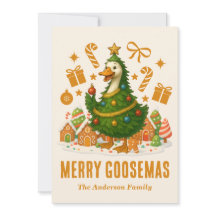Funny Goose Christmas Tree | Holiday Greeting Card