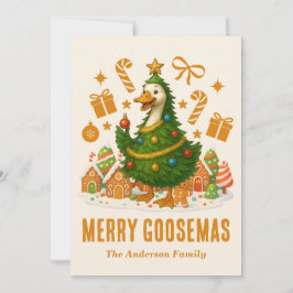 Funny Goose Christmas Tree | Holiday Greeting Card シーズンカード
