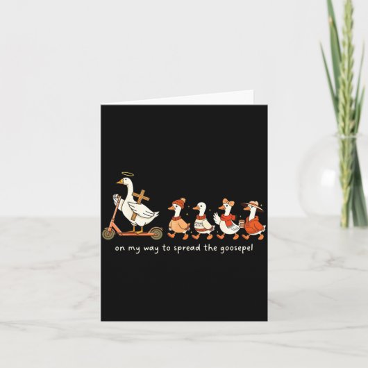 Funny Goose Fall Christian On My Way To Spread Goo カード (正面)