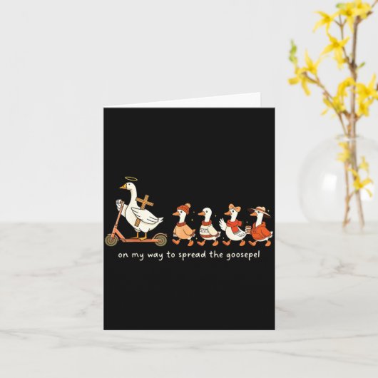 Funny Goose Fall Christian On My Way To Spread Goo カード (黄色い花)