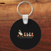 Funny Goose Fall Christian On My Way To Spread Goo キーホルダー (正面)