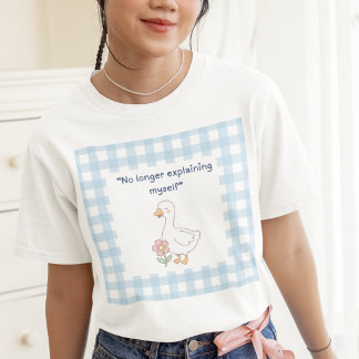 Funny Goose Gingham Self Care T-Shirt Tシャツ