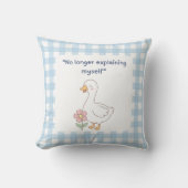 Funny Goose Gingham Throw Pillow クッション (正面)