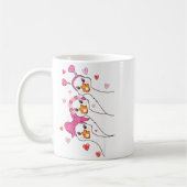 Funny Goose Happy Valentine Goose Cute Heart Lover コーヒーマグカップ (左)