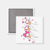 Funny Goose Happy Valentine Goose Cute Heart Lover マグネット (正面/裏面)