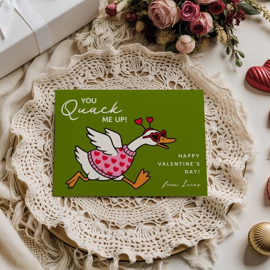 Funny Goose Kids Classroom Valentines Day ノートカード