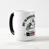 Funny Goose Scooter PNG, Off to Regulate Emotions モーフィングマグカップ (正面左)