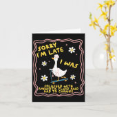 Funny Goose Sorry I'm Late L&amp;d Labor And Deliv カード (黄色い花)