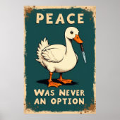 Funny goose with a knife illustration ポスター (正面)