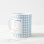 Funny Goose with Blue Gingham Charm コーヒーマグカップ (正面左)