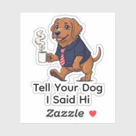 Funny Gordon Setter Dog Business Suit Coffee シール