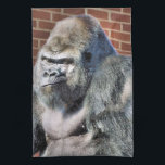 FUNNY GORILLA キッチンタオル<br><div class="desc">A photographic design of a cute thoughtful gorilla.</div>