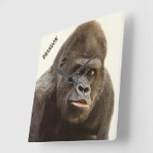Funny Gorilla custom name wall clock スクエア壁時計 (傾斜)