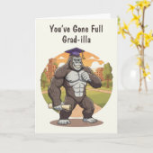 Funny Gorilla Graduation Card カード (黄色い花)