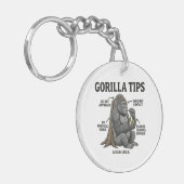 Funny Gorilla Safety Tips Infographic Illustration キーホルダー (正面左)
