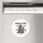 Funny Gorilla Safety Tips Infographic Illustration マグネット (インサイチュ (食洗機))