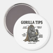 Funny Gorilla Safety Tips Infographic Illustration マグネット (正面/裏面)