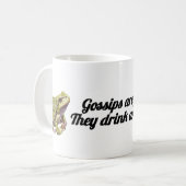 ✨ Funny Gossip Frog Mug |“They Drink & Talk” Quote コーヒーマグカップ (正面左)