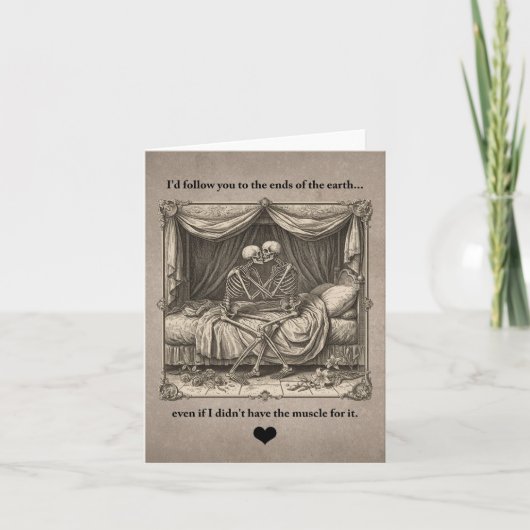 Funny Goth Skelton couple Valentine Anniversary    カード (正面)