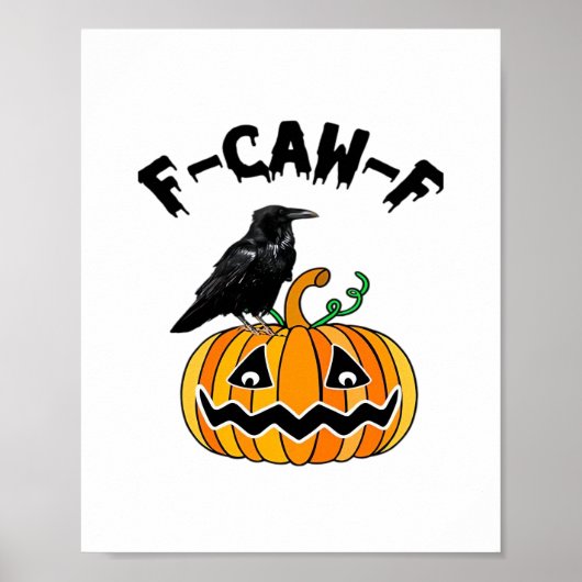 Funny Gothic Crow Humor F-Caw-F Essential ポスター (正面)