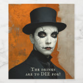 Funny Gothic Halloween Drinks to Die For ワインラベル (シングルラベル)