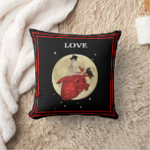 Funny Gothic Steampunk love heart throw pillow クッション (ブランケット)