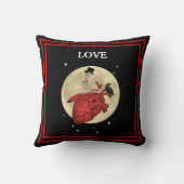 Funny Gothic Steampunk love heart throw pillow クッション (裏面)