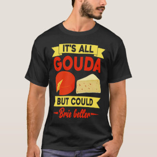 Funny Gouda Lover Cheesus More Cheese Brie Gouda V Tシャツ