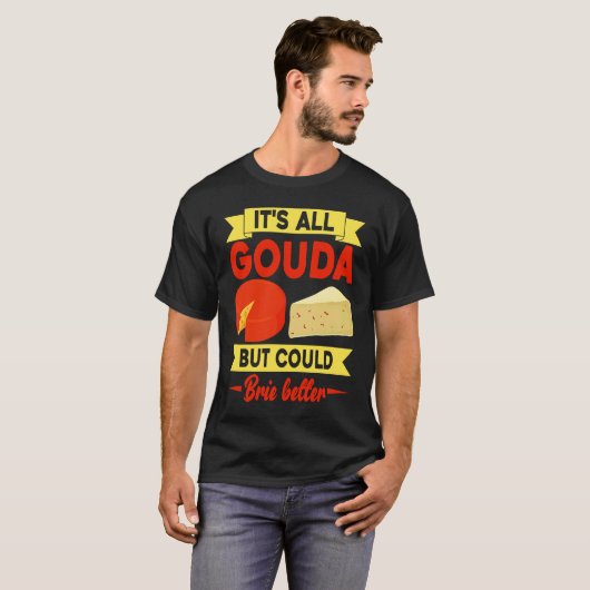Funny Gouda Lover Cheesus More Cheese Brie Gouda V Tシャツ (正面フル)