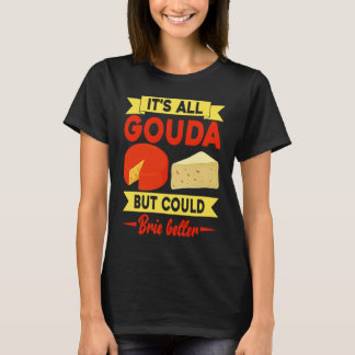 Funny Gouda Lover Cheesus More Cheese Brie Gouda V Tシャツ