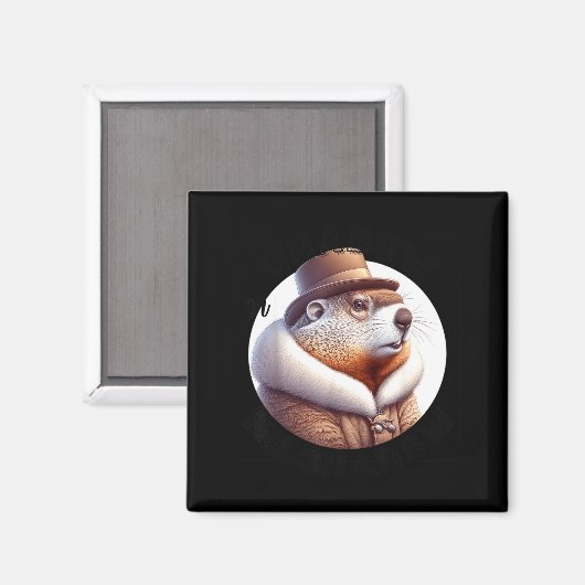 Funny Goundhog Graphic  マグネット (正面/裏面)