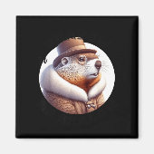 Funny Goundhog Graphic  マグネット (正面)