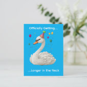 Funny Graceful Swan Birthday Graphic Design ポストカード (スタンド正面)