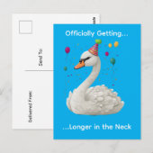 Funny Graceful Swan Birthday Graphic Design ポストカード (正面/裏面)