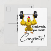Funny Graduation Card - Chicken Themed Congrats ポストカード (正面/裏面)