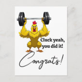 Funny Graduation Card - Chicken Themed Congrats ポストカード (正面)