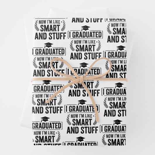 Funny Graduation Graduate Smart and Stuff Ceremony ラッピングペーパーシート (インサイチュ)
