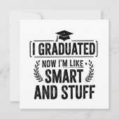Funny Graduation Graduate Smart and Stuff Ceremony 招待状 (正面)