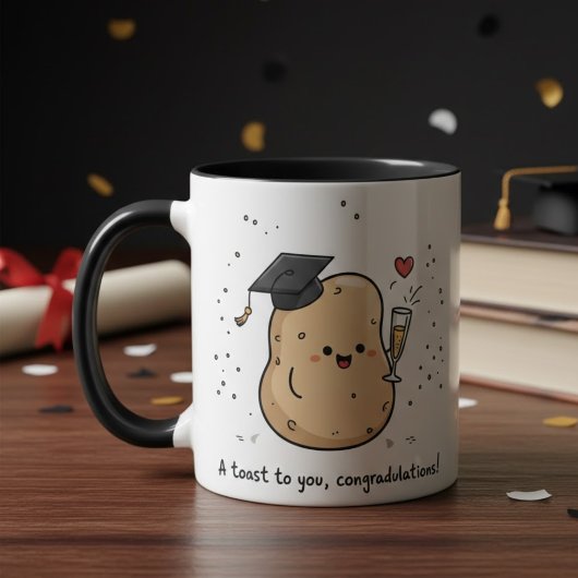 Funny Graduation Kawaii Toast University Graduates マグカップ
