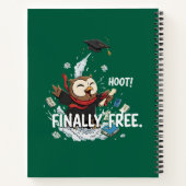 Funny Graduation Owl Finally Free Retro Cartoon ノートブック (裏面)