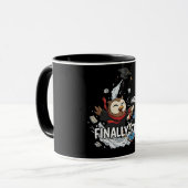 Funny Graduation Owl Finally Free Retro Cartoon マグカップ (正面左)