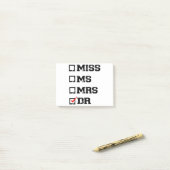 Funny Graduation Phd Doctor, Miss Ms Mrs Dr Gift ポストイット (デスク上)