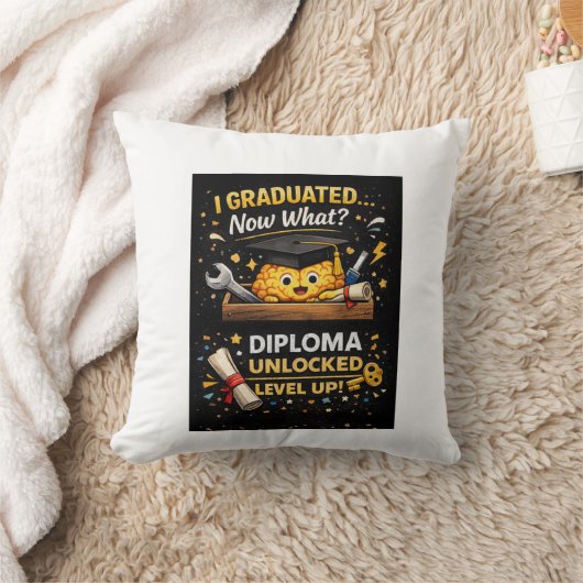 Funny Graduation Shirt – I Graduated Now What クッション (ブランケット)